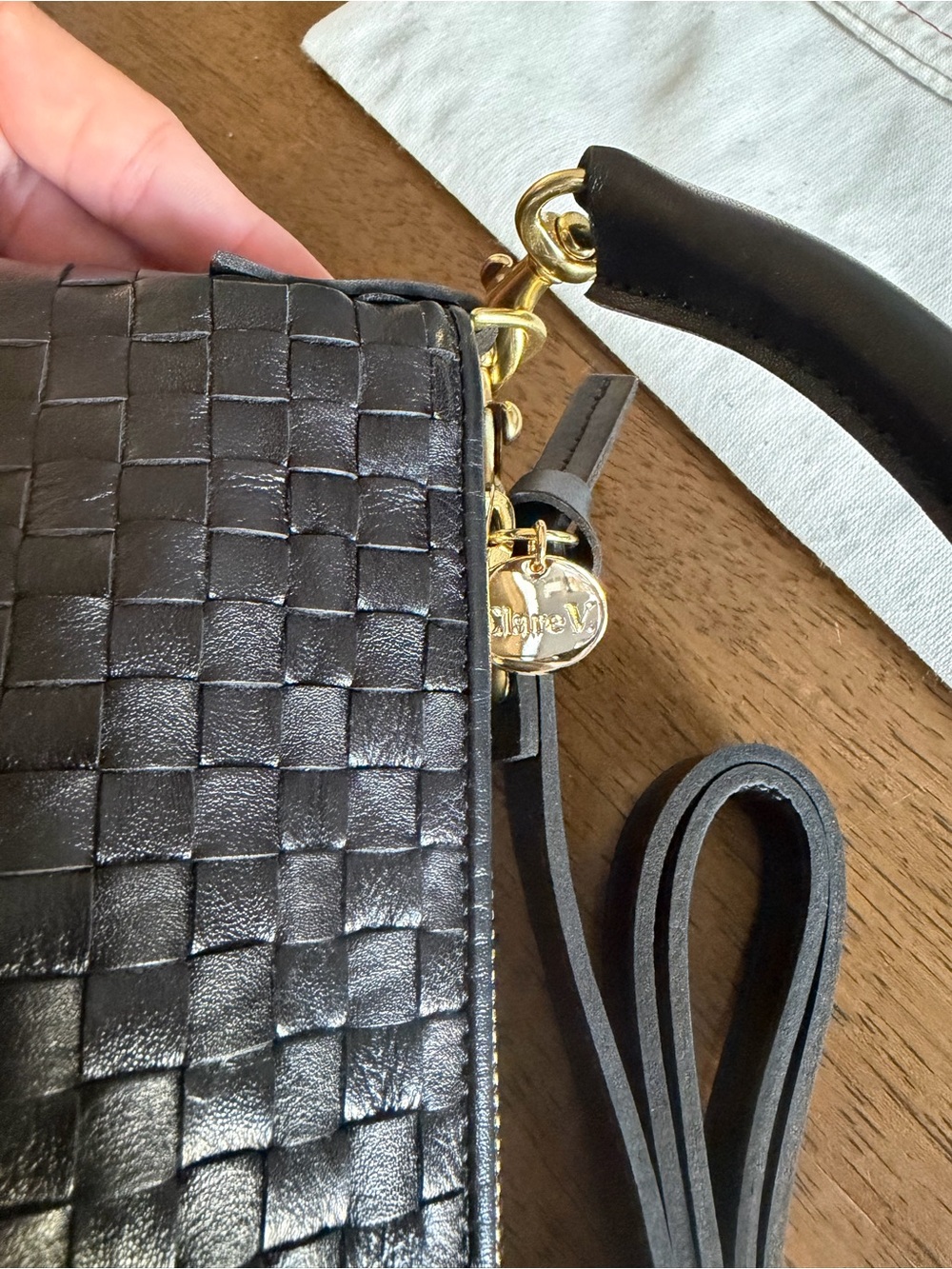 Clare V. Petit Moyen Bag (Black Woven) - Picture 7 of 10